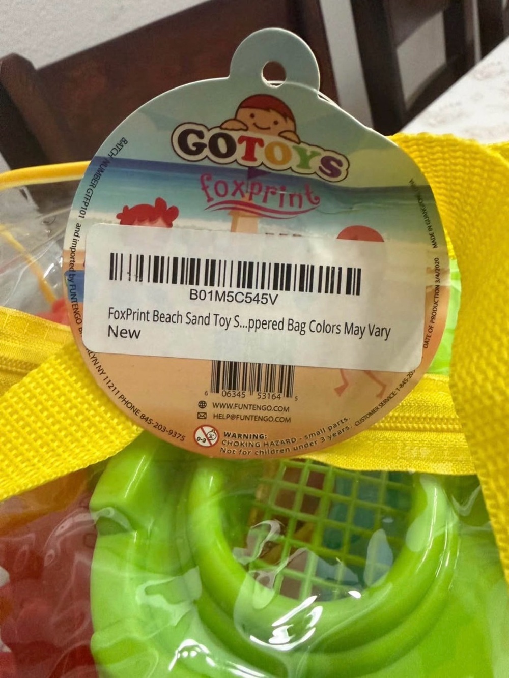 Yellow Kids Beach Toy Set with Green and Teal Accessories - Picture 3 of 7